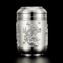 Yuexiang (good quality) tin can tea can pure tin tea can small metal seal mini portable tea can