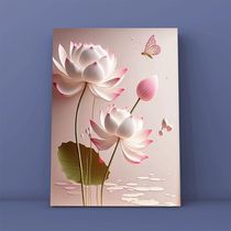 Painting d oil numbers iy hand-filled oil painting beautiful new Chinese style lotus antique healing decorative painting