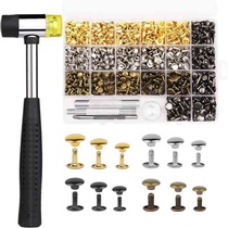 240 360 480 sets of double-sided rivets 3 colors 4 sizes including tools hammer airplane box set leather accessories cross