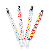 Baby pacifier chain clip anti-fall and anti-lost printed baby anti-fall belt clip 4-piece pacifier lanyard VT1298