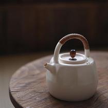 Fanshantang Bafang pot handmade soda glaze white clay pottery teapot household kettle teapot Kung Fu tea set
