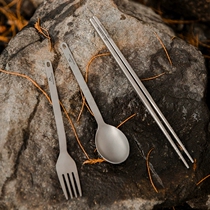 Mountain customer outdoor camping multifunctional and practical folding tableware set fork spoon tableware storage bag equipment