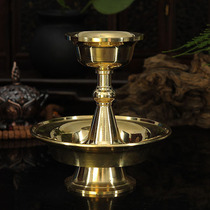 Pure brass highly polished tantric Buddhist water and wine glossy cup for protectors 11cm medium size thick and bright good quality
