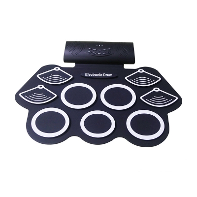 Portable electronic drummer roll drum set for students beginners entry training drum home electric drum u desktop percussion