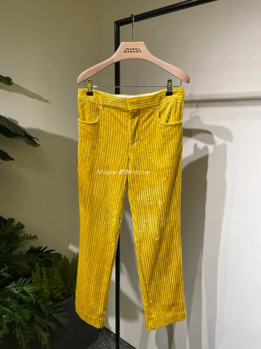 Прямая рассылка Isabel Marant FW23 Осень-зима чистый корда Cordy Cordy Cordy Cordy большой двойной карман двойная куртка