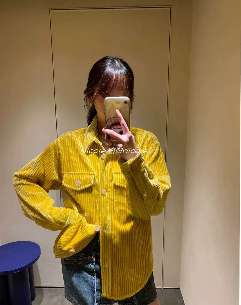 Прямая рассылка Isabel Marant FW23 Осень-зима чистый корда Cordy Cordy Cordy Cordy большой двойной карман двойная куртка