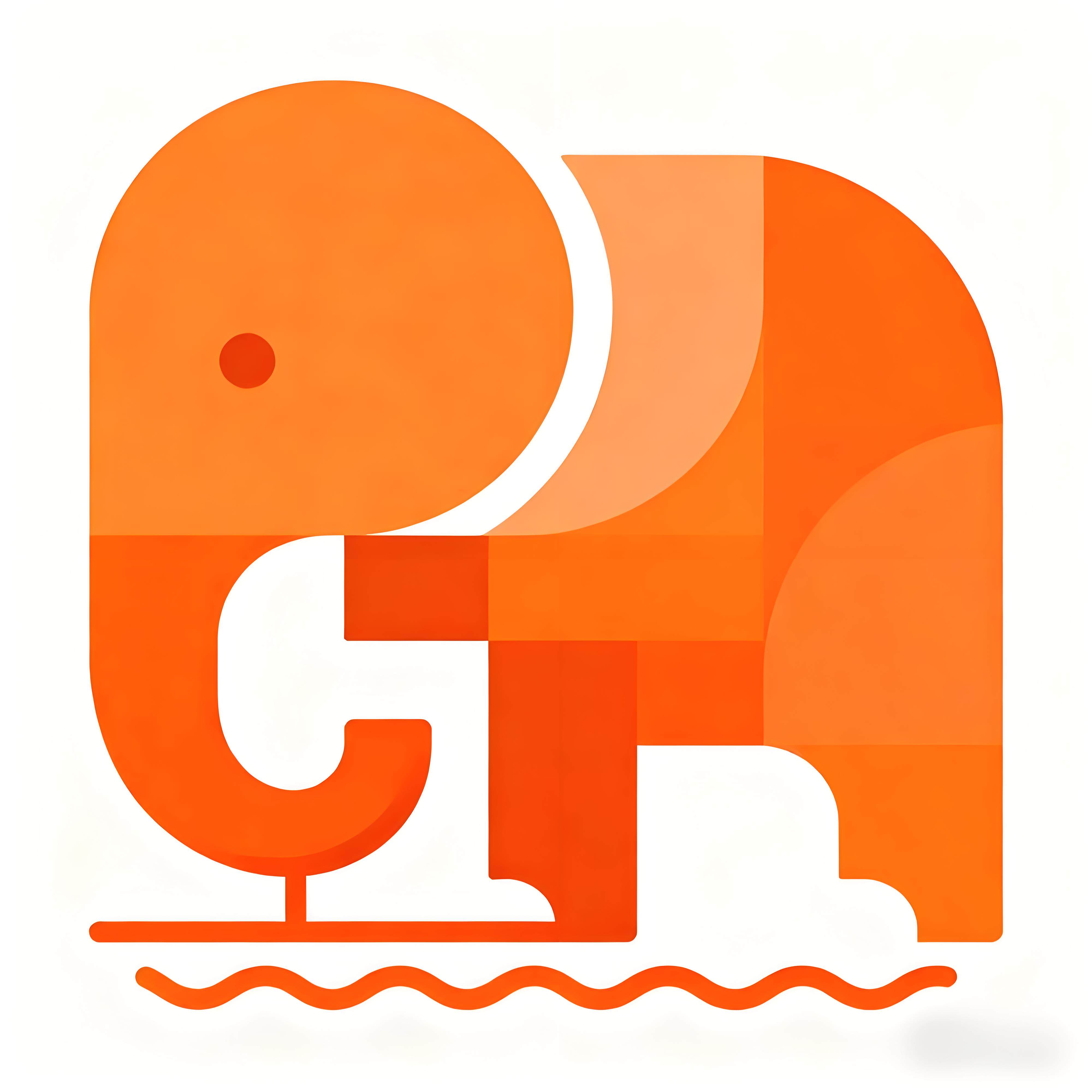 喝水的大象的LOGO