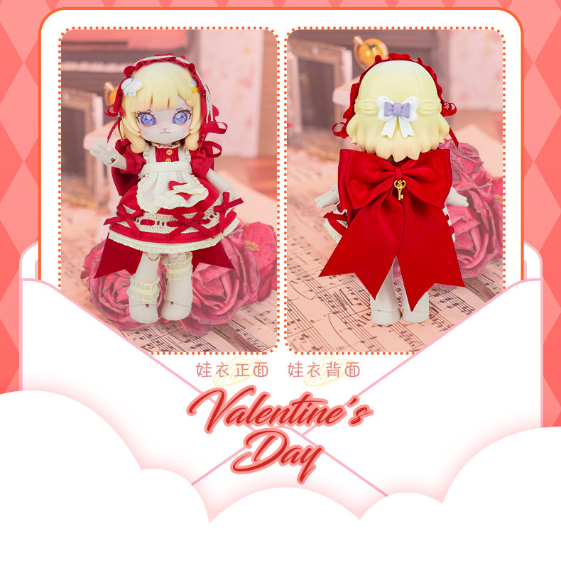 Одежда для кукол BJD come4free【情人节23年款】甜蜜约会c4f-e001 bjd娃衣ob11玩偶裙