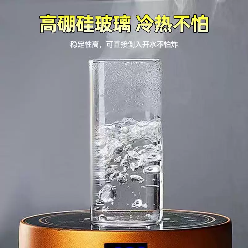 Корейская квадратная чашка с крышкой из стекла, высокая ценность, прозрачная, простая подогреваемая чашка для дома и кофе