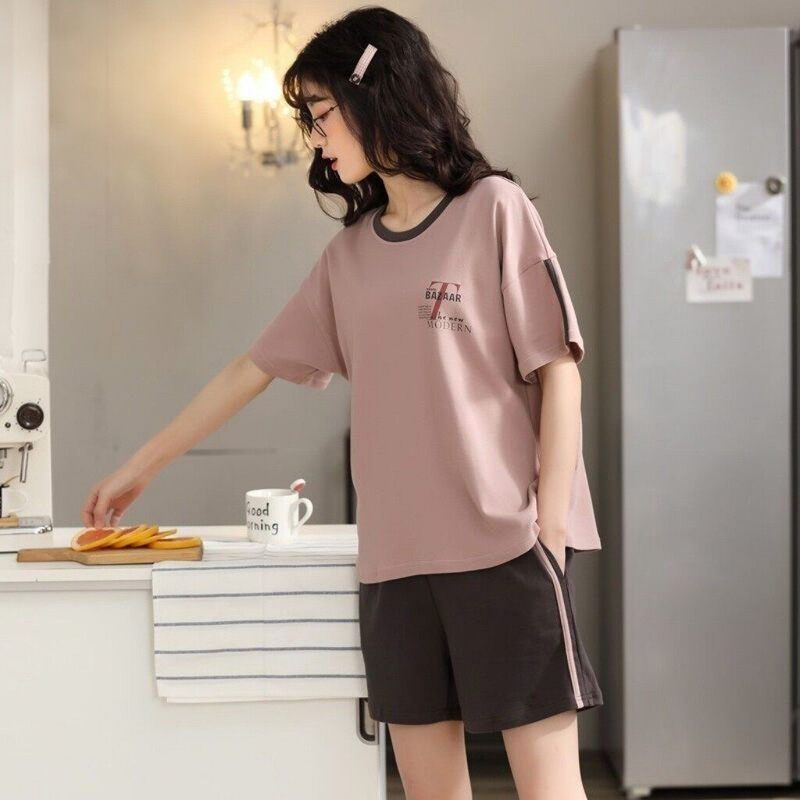 Woodpecker Pajamas for Women, Summer Pure Cotton Short-Sleeved Shorts, Sweet Thin Cotton Casual Student Home Wear Set Woodpecker Pajamas for Women, Summer Pure Cotton Short-Sleeved Shorts, Sweet Thin Cotton Casual Student Home Wear Set