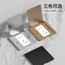 Type 86 invisible ground plug five-hole two-three plug network computer home flip cover hidden ultra-thin waterproof ground socket