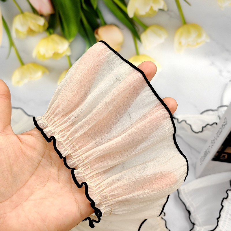 High-End Lace Trim Accessories DIY Clothing Decoration Baby Clothes with Ruffled Pleats Handmade Pet Curtain Lace