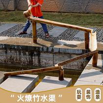 Zone deau de jardin denfants Zone deau Bamboo Aqueduct Sand Pool Material Bamboo Play Sand Dredging Sand Playing Water Play Water Tool Flowing Water Building