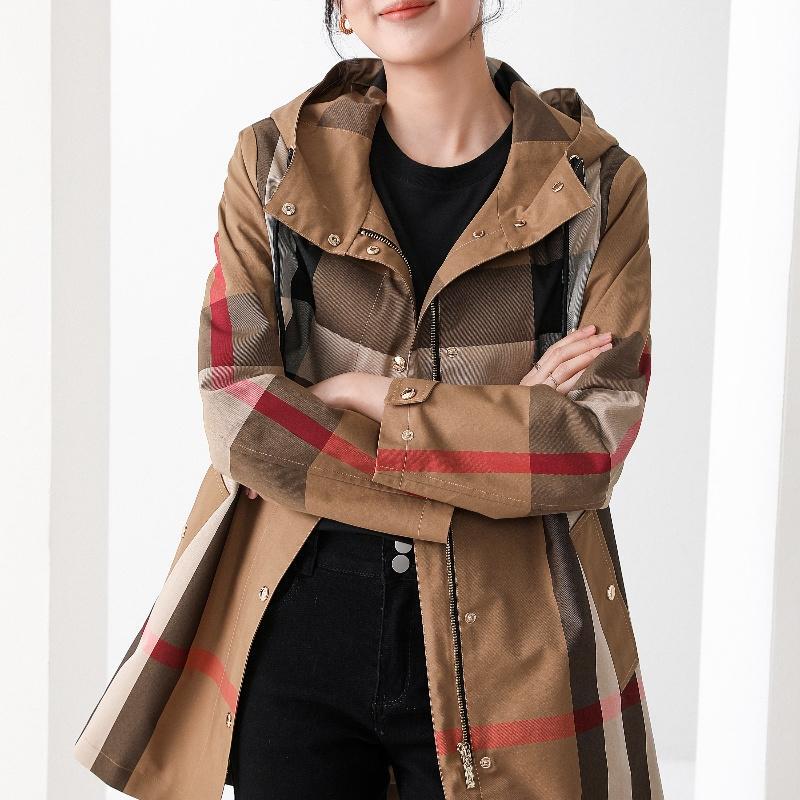 High-End European and American Style Plaid Trench Coat, Windbreaker, Biabetty British Style, Genuine Product from the Store High-End European and American Style Plaid Trench Coat, Windbreaker, Biabetty British Style, Genuine Product from the Store