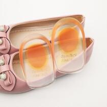 PU heel pad silicone inner heightening pad transparent thickened shock-absorbing sports massage half size pad gel heel pad