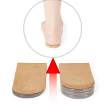 Silicone invisible inner heightening insole GEL heel pad velvet adjustable heightening leg length difference heel pad correction