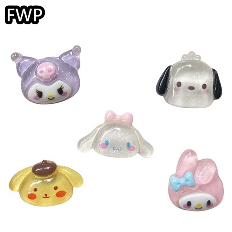 Fwp Crocs Clog Shoe Accessories DIY Shoe Charms Shoe Decorations Sanrio Transparent Glitter Cinnamoroll My Melody