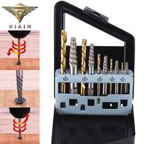 Factory direct sales high-speed steel fully ground left-hand drill bit extractor set cross-border 10pc broken head screw extractor