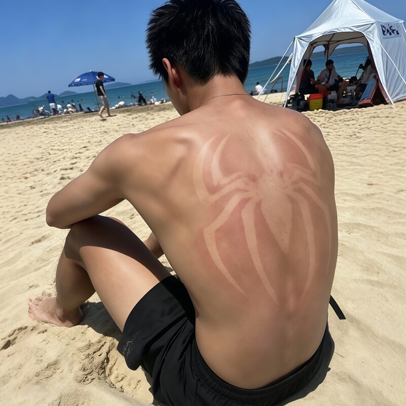 Spider-Man Logo Sunburn Sticker Back Tattoo Sticker Creative Abstract LAOSHU Tattoo Sticker Semi-Permanent Body Sticker