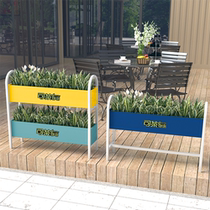 Outdoor wrought iron flower box combination flower bed sales department commercial street outdoor peripheral partition light luxury simple custom flower box