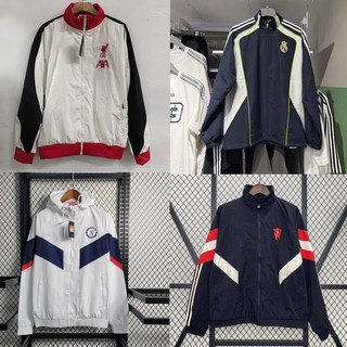 Real madrid, chelsea, manchester united, tottenham windbreaker, men's football casual sports jacket, long-sleeved training jacket, men's