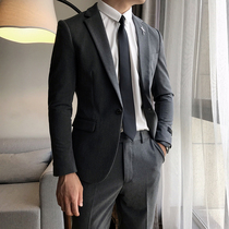 Autumn and winter Korean style casual suit two-piece suit for men handsome professional formal dress suit suit groom groomsmen dress