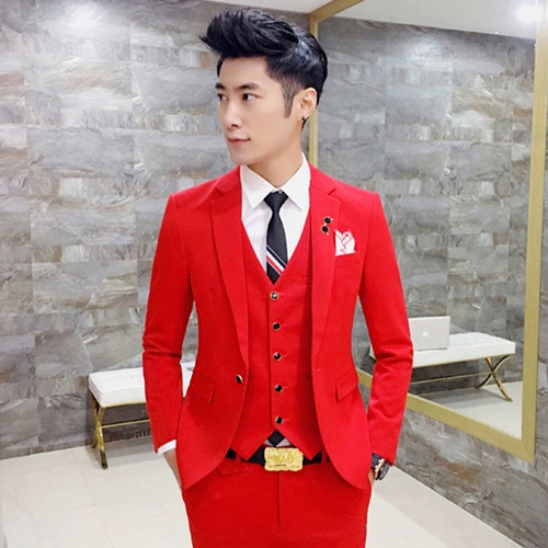 Весенний комплект, пиджак классического кроя, свадебное платье, костюм, в корейском стиле, 3 предмета