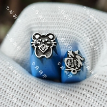 Customized rat you are blessed fortune longevity and joy engraved steel seal mold lucky words bracelet gold and silver jewelry gold and silver engraving knife