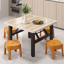 Folding dining table home dining table outdoor square table stall table simple rental house square small table
