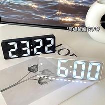 Luminous mirror clock ins desktop clock timetable table decoration led digital display electronic alarm clock
