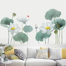 3D Solid Wall Sticker Painting Wall Paper Self-Bonded Lotus Flower China View Bedroom Living Room Genguan Background Wall Decoration Sticker