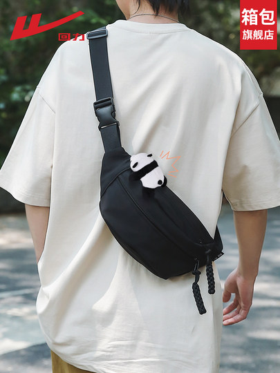 Pull Back Men's Crossbody Bag 2025 New Chest Bag for Outdoor Cycling Portable Small Backpack Lightweight Sports Casual Waist Bag