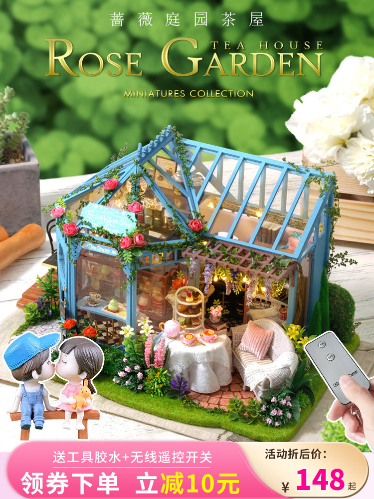 diy lodge forest villa china wind prank the kiss coffee house egg pastry house model handmade gift