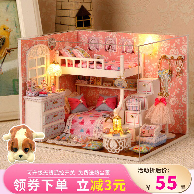 Smart House Diy Lodge Princess House Handcrafted Assembly House Model Toy Villa Creative Birthday Gift for women