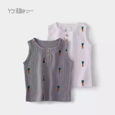 Bamboo fun baby vest summer thin children men and women baby cotton sleeveless small vest summer 0-1-3 years old