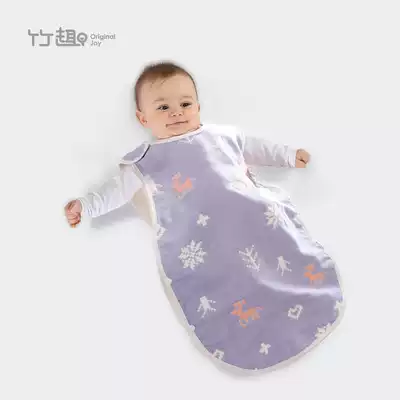 Newborn baby sleeping bag summer thin gauze sleeping bag baby pure vest 6-layer cotton yarn children's kicking quilt