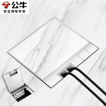 Bull stainless steel embedded marble tile flat hidden floor plug waterproof hidden invisible five-hole network