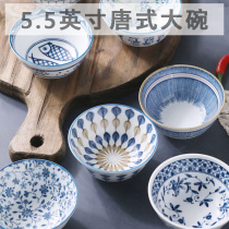 Jingdezhen 5 5-дюймовый Large Number of Rice Bowls of rice noodles Noodles Bowl Gled Under color Japanese Bowl Moriality Home Thickening B