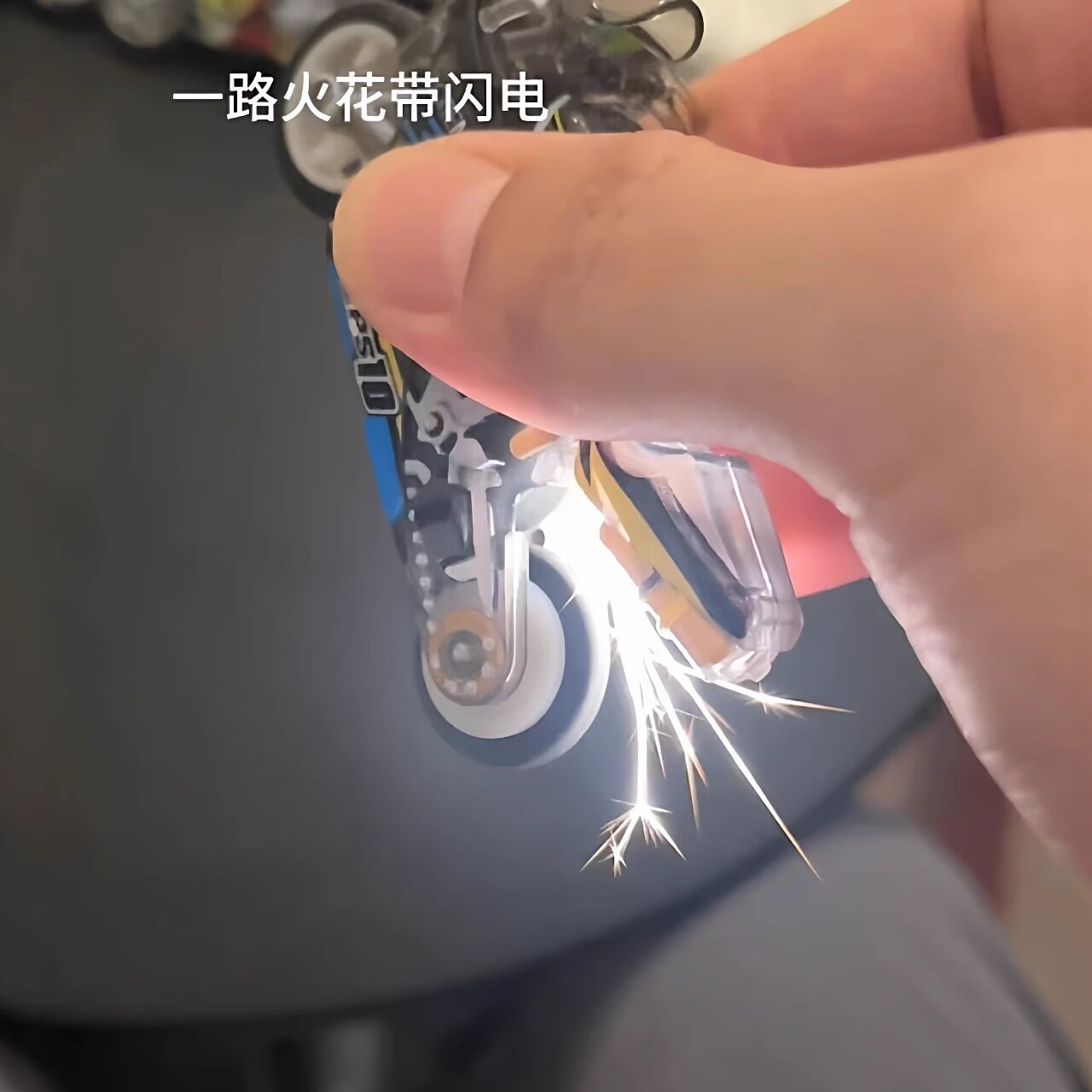 Sparks Motorcycle Firestone Inertia Pull Back Sliding Locomotive Simulation Racing Fire Light Special Effects Toy Cool Model