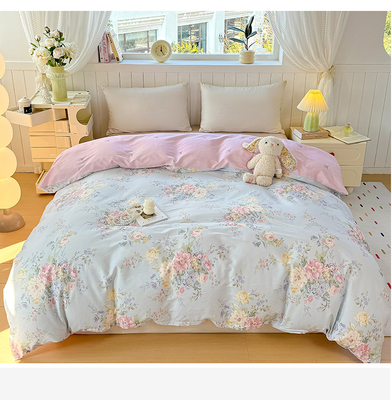 开学季100%纯棉全棉四件套小清新床上用品小花被套宿舍床单三件套