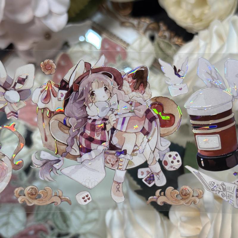 Decorative Tape for Journals, Walnut Fantasy Kingdom, Shell Light Pet Character Phone Case Collage Material Stickers Decorative Tape for Journals, Walnut Fantasy Kingdom, Shell Light Pet Character Phone Case Collage Material Stickers