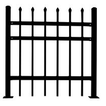 Central Lian 1 8 meters high * 3 meters wide 3 beams one column outdoor iron courtyard garden villa courtyard wall black