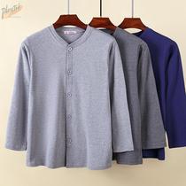 Middle-aged and elderly pure cotton single-piece jersey male cotton sweatshirt for cardiovert blouses large size for old age thin