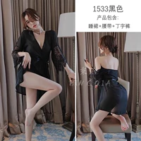 Черный банный халат