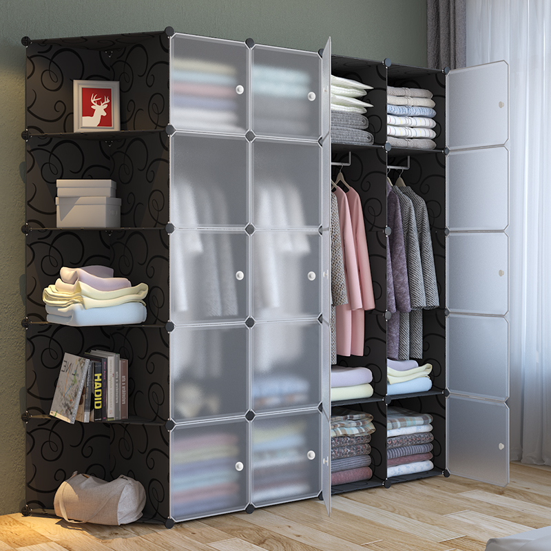 Wardrobe Brief Modern Economical Type Assembly Plastic Cloth Closet Bedroom Provincial Space Dormitory Rental Simple Storage Cabinet