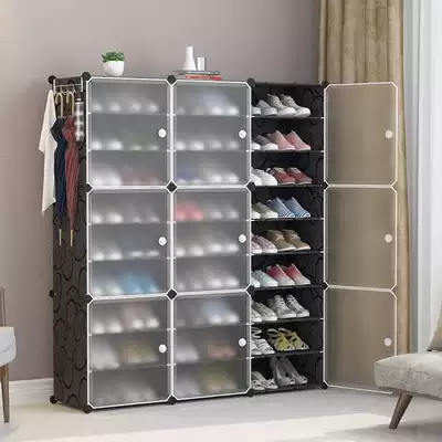 Simple shoe rack Household multi-layer economical plastic assembly dormitory female door dust-proof and space-saving storage small shoe cabinet