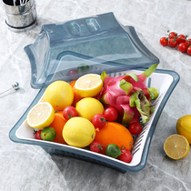 Kitchen Wash Basin Wash Fruit Basket Home Living Room Fruit Basin Containing Fruit And Vegetable Basin Double plastic with lid draining basket