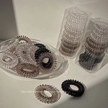 9 boxes of boxed gradient grey telephone wire hair ring ins net red head girl hearts Zayed hair fresh rope leather fascia hair accessories