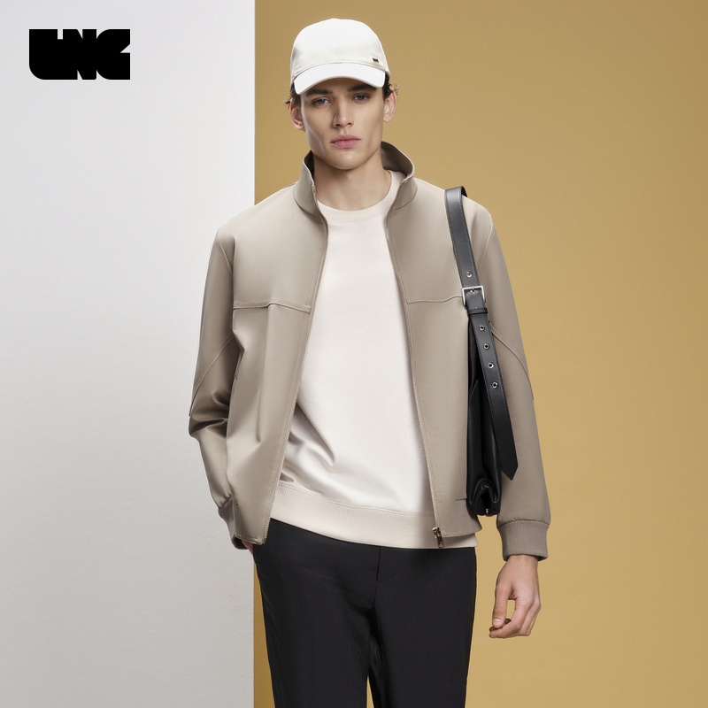 Lng2024 Spring New Style Three-Proof Technical Fabric Stand-Up Collar Top Loose Elastic Jacket for Men