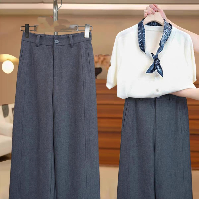 [New Arrivals for Autumn] 5105 High-Waisted Casual Drapey Straight-Leg Pants